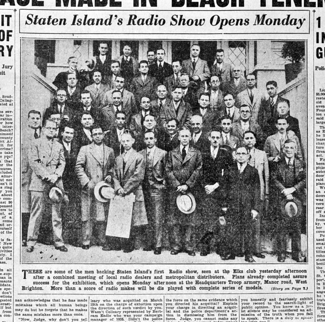 Backers Of Staten Island'S First Radio Show At Elk'S Club, 1929.