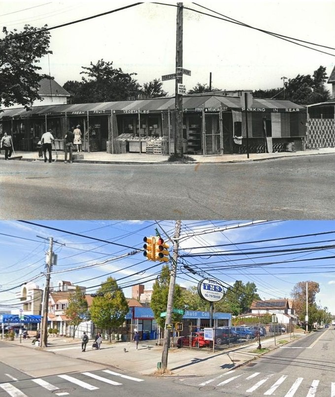 The Fruit Stand On Forest Avenue And Union Street In Mariners Harbor, 1973 And The Same Spot In 2019
