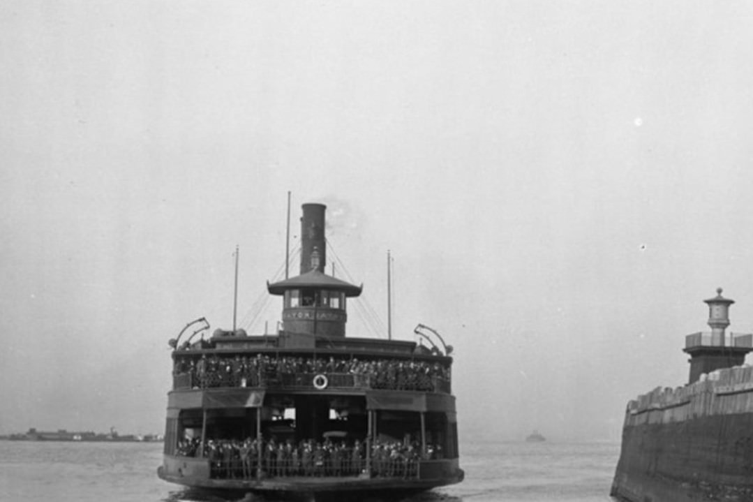 The Ferry Boat Mayor Gaynor Enters The Slip At St. George On May 2, 1919; Dismantled In 1951, 1914.