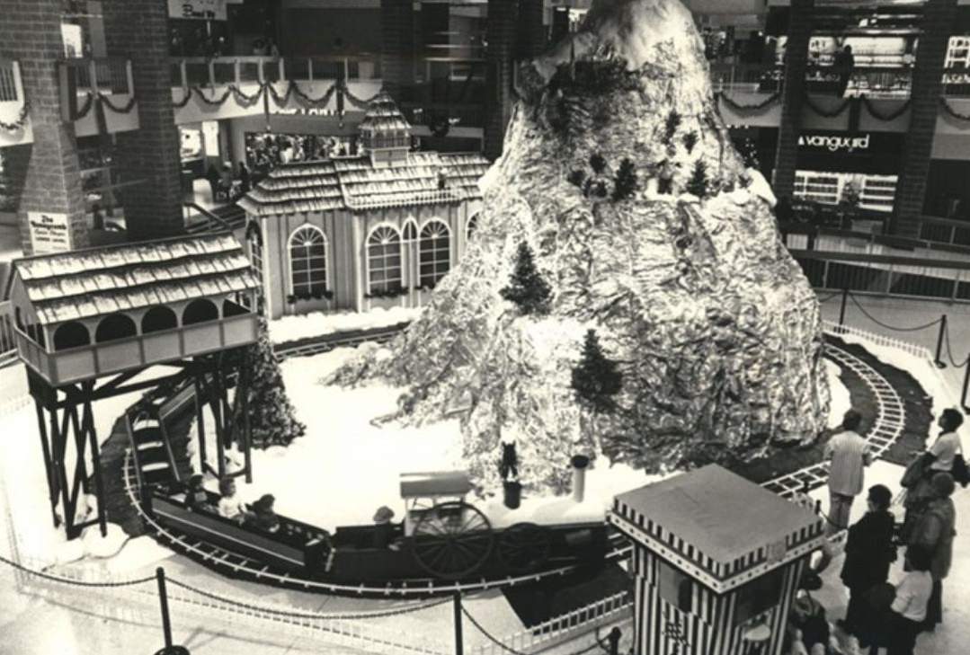 Staten Island Mall Christmas Display Complete With A Train Ride, 1975.