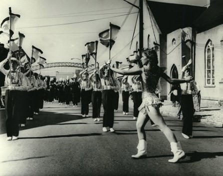 Farrell High School Marches In Columbus Day Parade In Port Richmond, Oct 8, 1983.