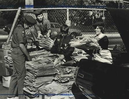 Boy Scouts Pack Paper Collected On Staten Island During The &Amp;Quot;Great Newspaper Drive,&Amp;Quot; 1994