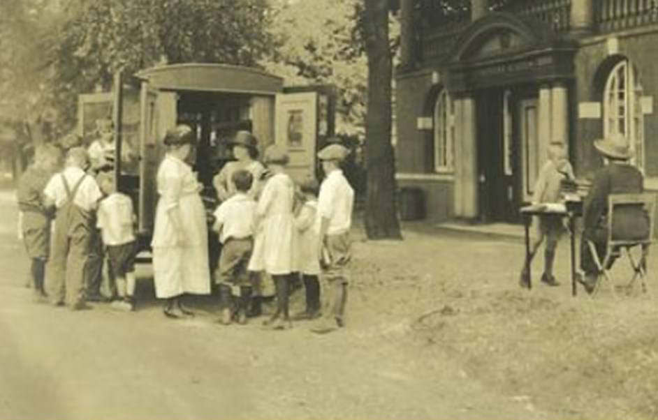 Nypl Bookmobile On Staten Island, Parochial School Stop At Richmond, Early 1900S