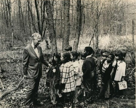 Park Commissioner August Heckscher Chats With Children At High Rock Conservation Center, 1970.