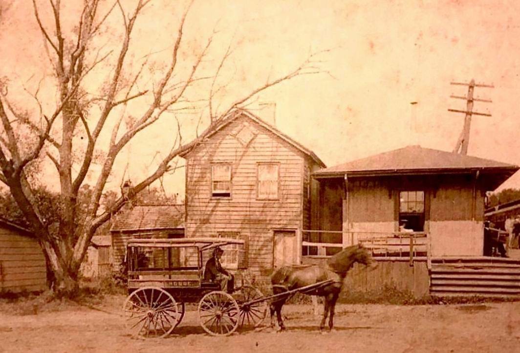 Horse And Buggy Outside Prince'S Bay Train Station, Staten Island, Early 1900S.