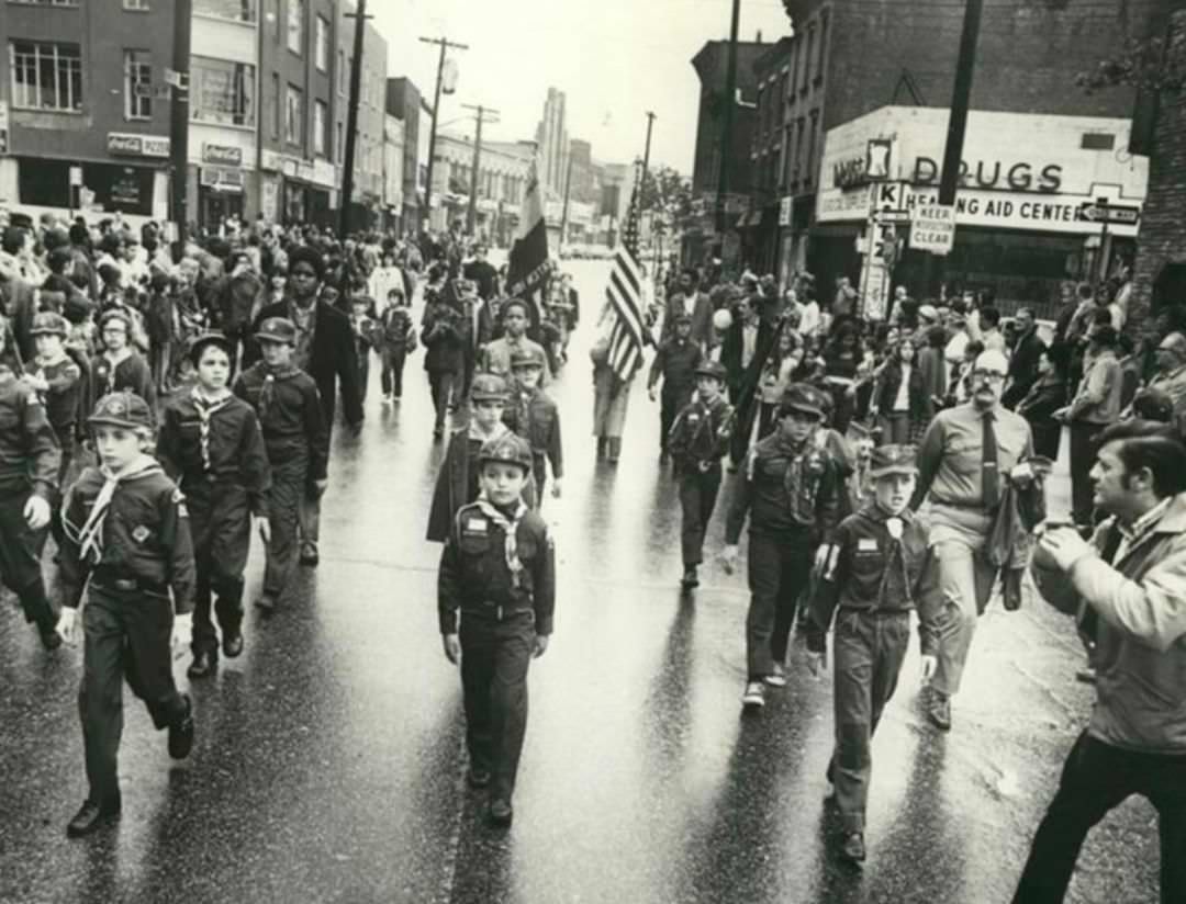 Cub Scouts In The Memorial Day Parade In Stapleton, 1973