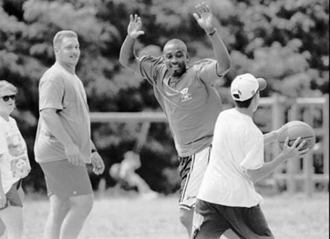Ymca Counselor Malcolm Ford Working Out With Counselors And Summer Camp Kids At Ymca Summer Camp, 1995.