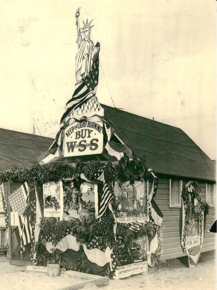 Patriotic Owner Of A Summer Cottage At Woodland Beach Urging People To Buy War Saving Stamps During World War I, 1910S.