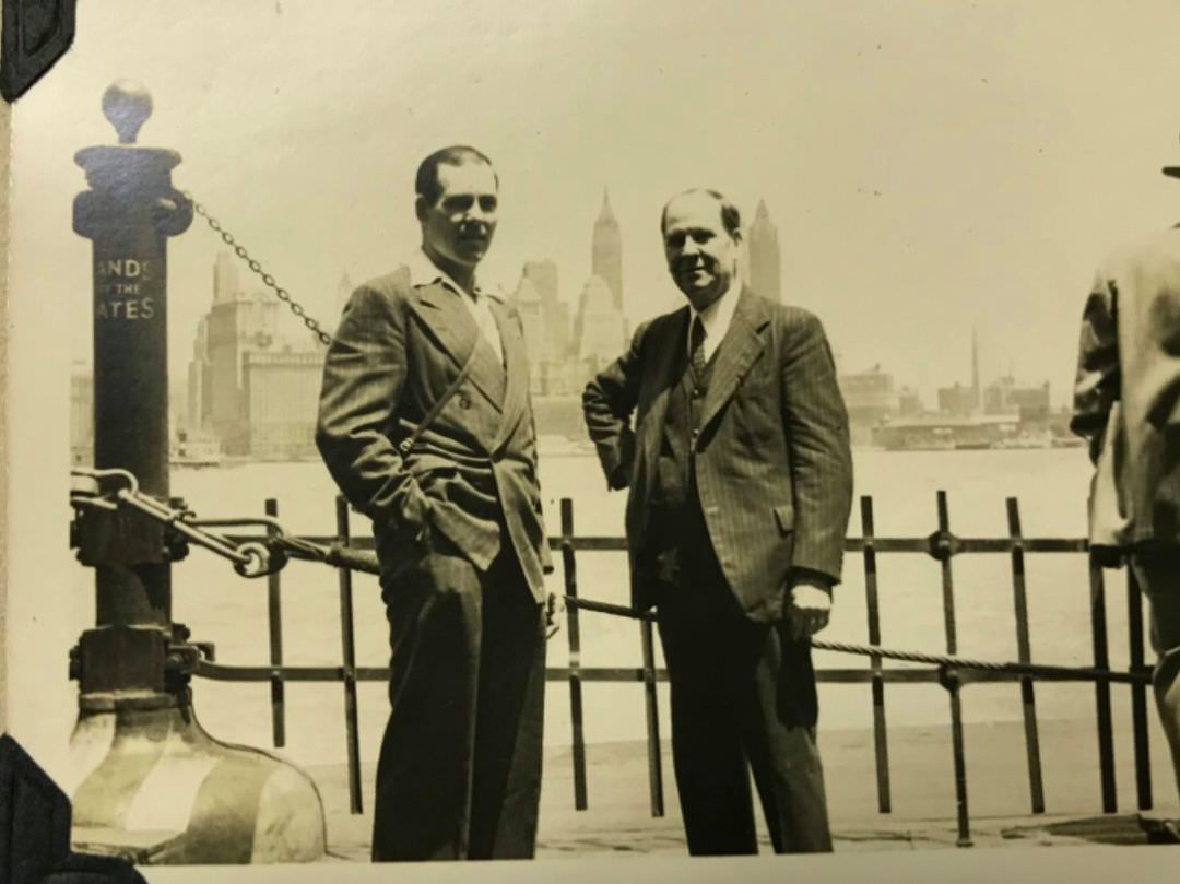 Alexander Ferrer And Alexander Ferrer Sr. On The Staten Island Ferry, Late 1930S.