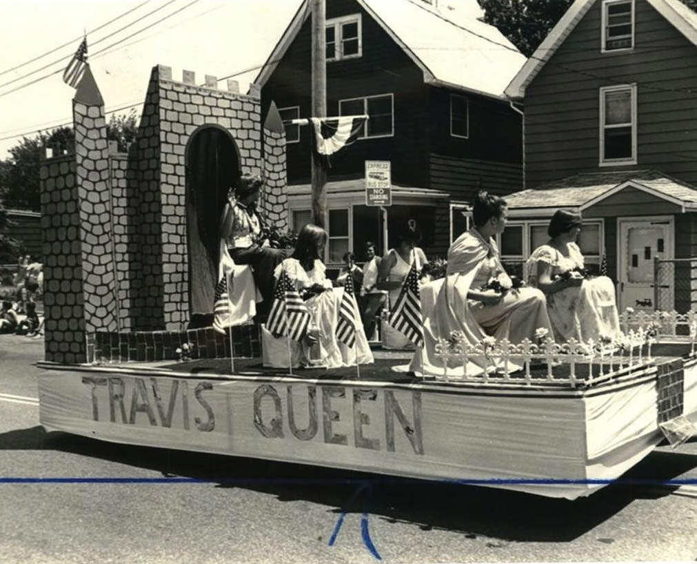 The Queen Of Travis, Travis Parade Queen Dawn Filipowicz, 1980.