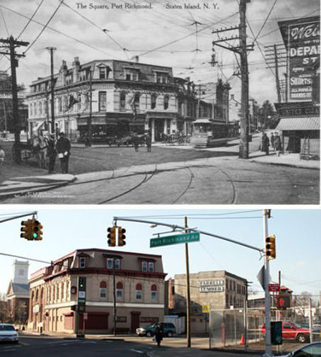 Port Richmond Square, Circa 1910 And 2020