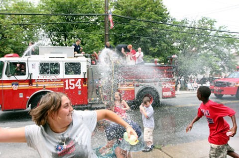 The Annual Water Fight At The 2008 Travis 98Th Fourth Of July Independence Day Parade, 2008.