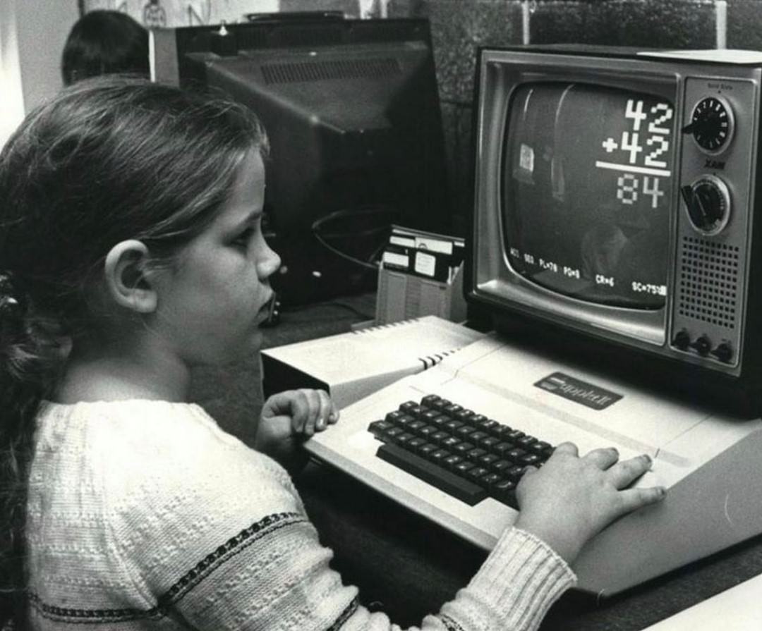 Bringing In New Tech, 1980'S Style, Fourth Grade Student Paige Gansler Plays A Math Game At P.s. 16, 1980S.