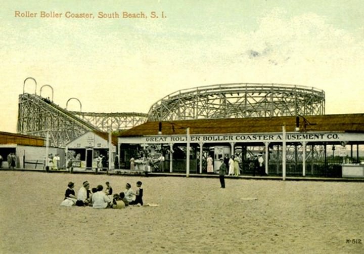 The Great Roller Boller Coaster, A Popular Attraction In South Beach, 1905.