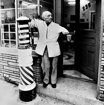 A Tottenville Staple: Barber Vito Branca Outside His Shop In Tottenville, 1979.