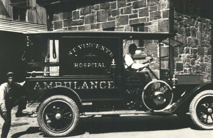 Driver And Crewman At St. Vincent'S Hospital Ambulance (Now Rumc), 1920S