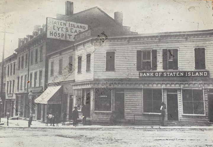 Bank Of Staten Island, Richmond Turnpike Met Griffin Street, Moved To Stapleton, 1887.