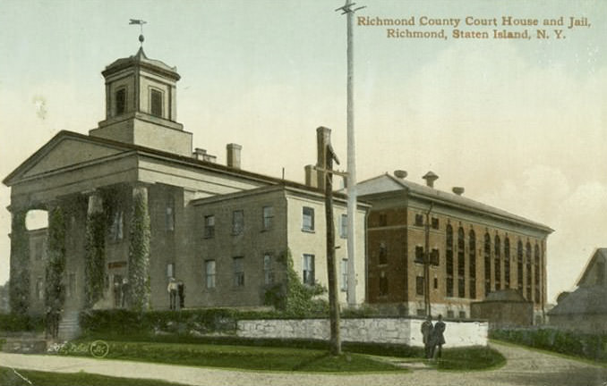 The Third County Courthouse At 302 Center Street In Historic Richmond Town, Site Of The 1844 Trial Of Polly Bodine, 1910S