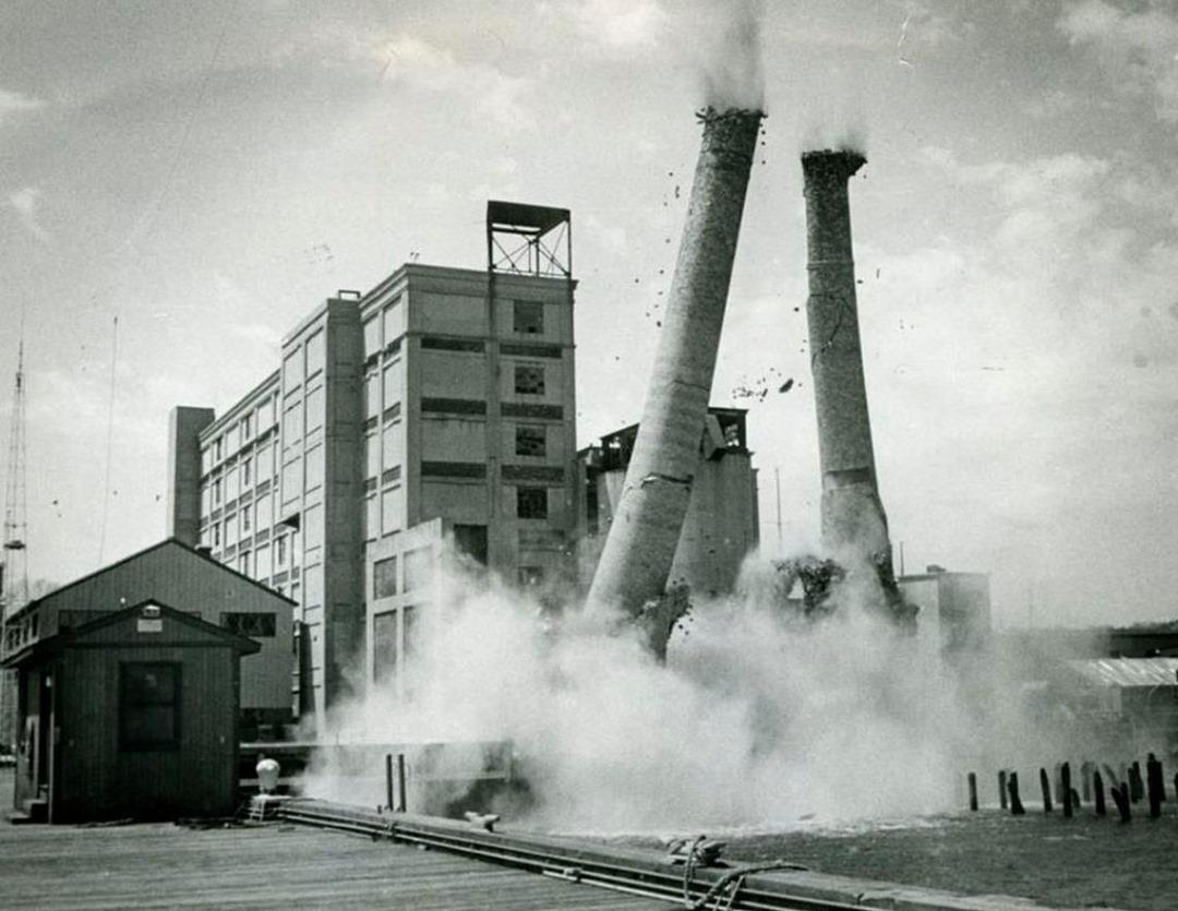 Invention Of Modern Chewing Gum At Wrigley Factory, Staten Island, Closed In 1949; Smokestacks Demolished In 1986.