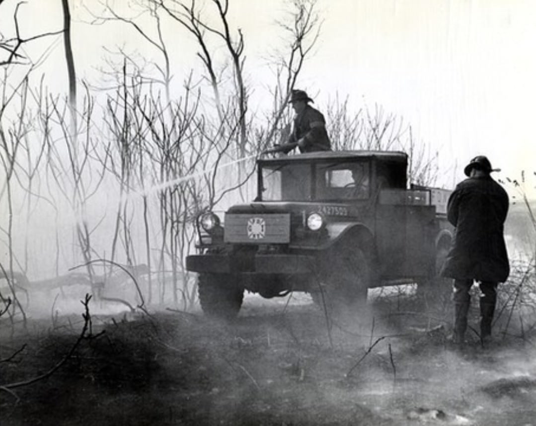 Mini-Firetruck Used To Fight Brush Fire Near Latourette Golf Course, 1968