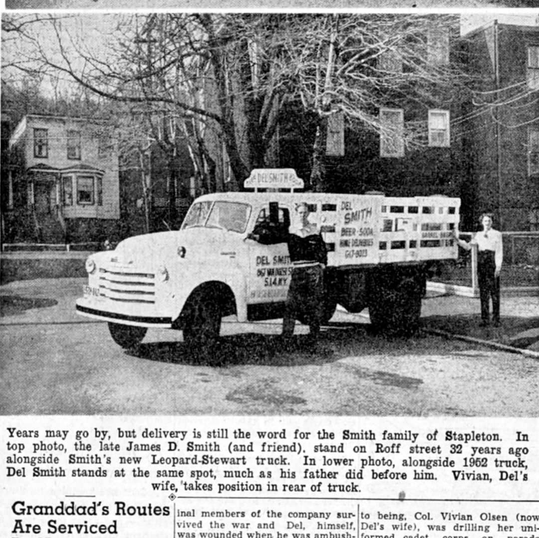 Smith Family Of Stapleton With Trucks, 32 Years Apart, Staten Island, March 29, 1952.