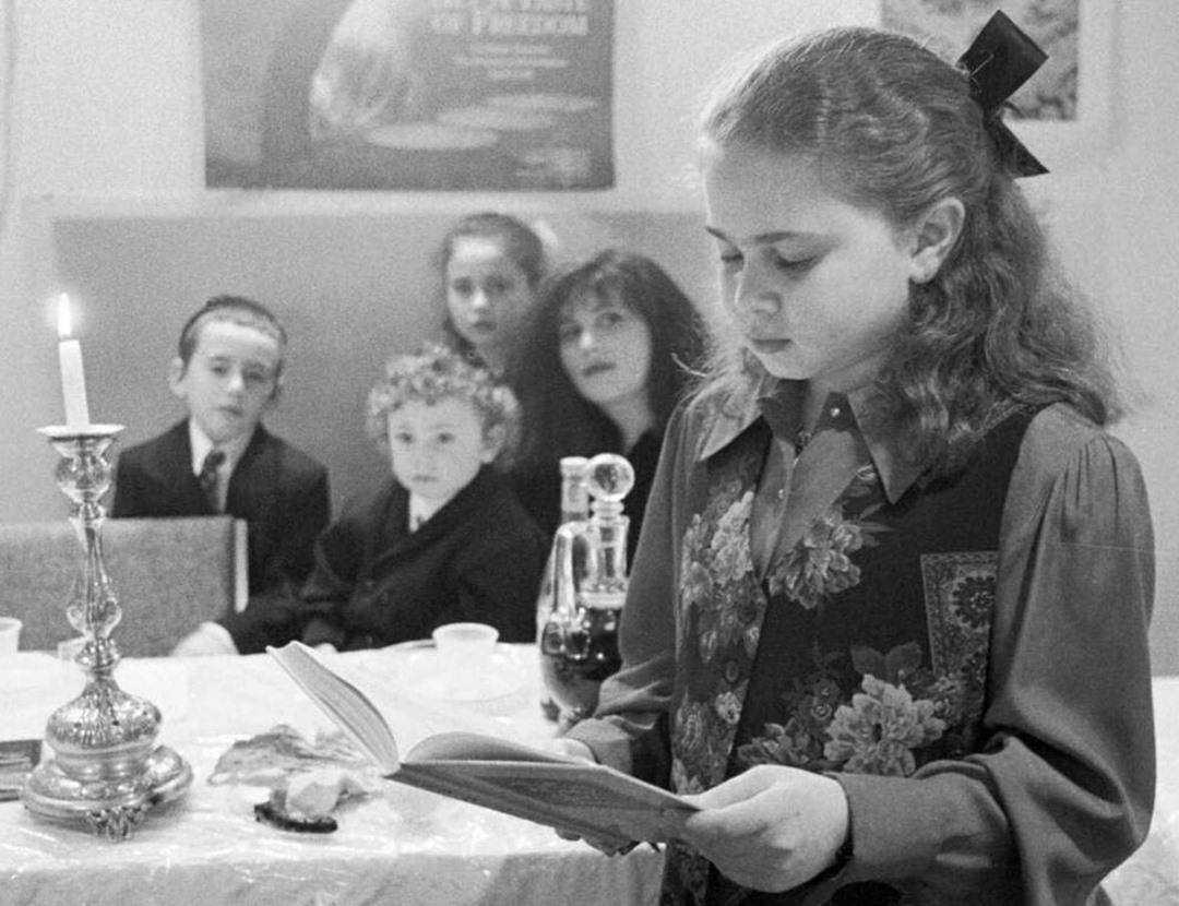 Aidy Katzman Of Willowbrook Reads Passover Prayer, Staten Island, April 3, 1996.