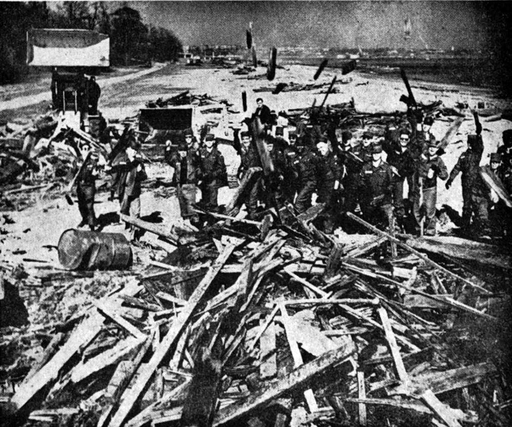 Soldiers Clear Debris At Ft. Wadsworth Beach After A Storm, March 16, 1962.