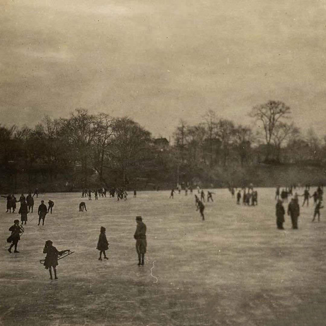 Ice Skating At Clove Lakes, Staten Island, Circa 1925.