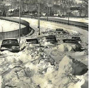 A 15-Inch Snowfall Left Cars Marooned On Narrows Road South In Concord, 1969.