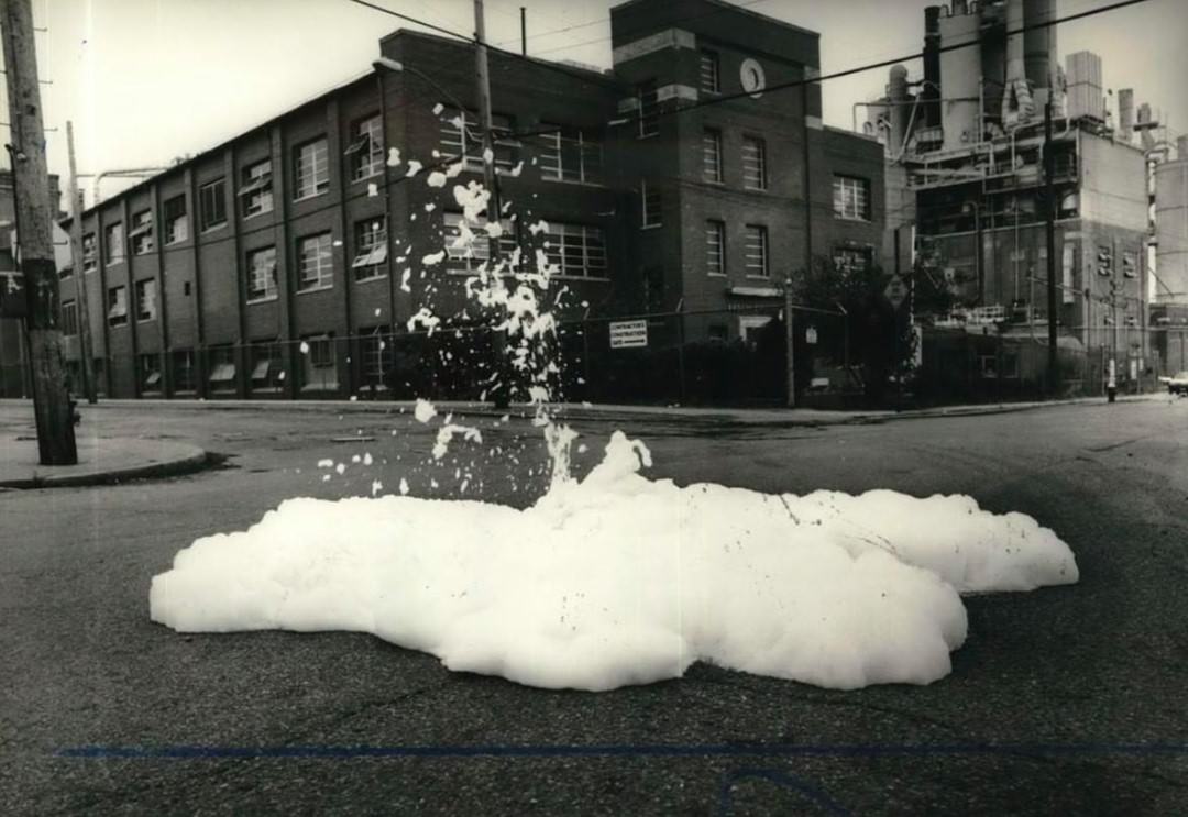 Soapsuds From Procter &Amp;Amp; Gamble Erupt From Western Avenue In Port Ivory, 1987.