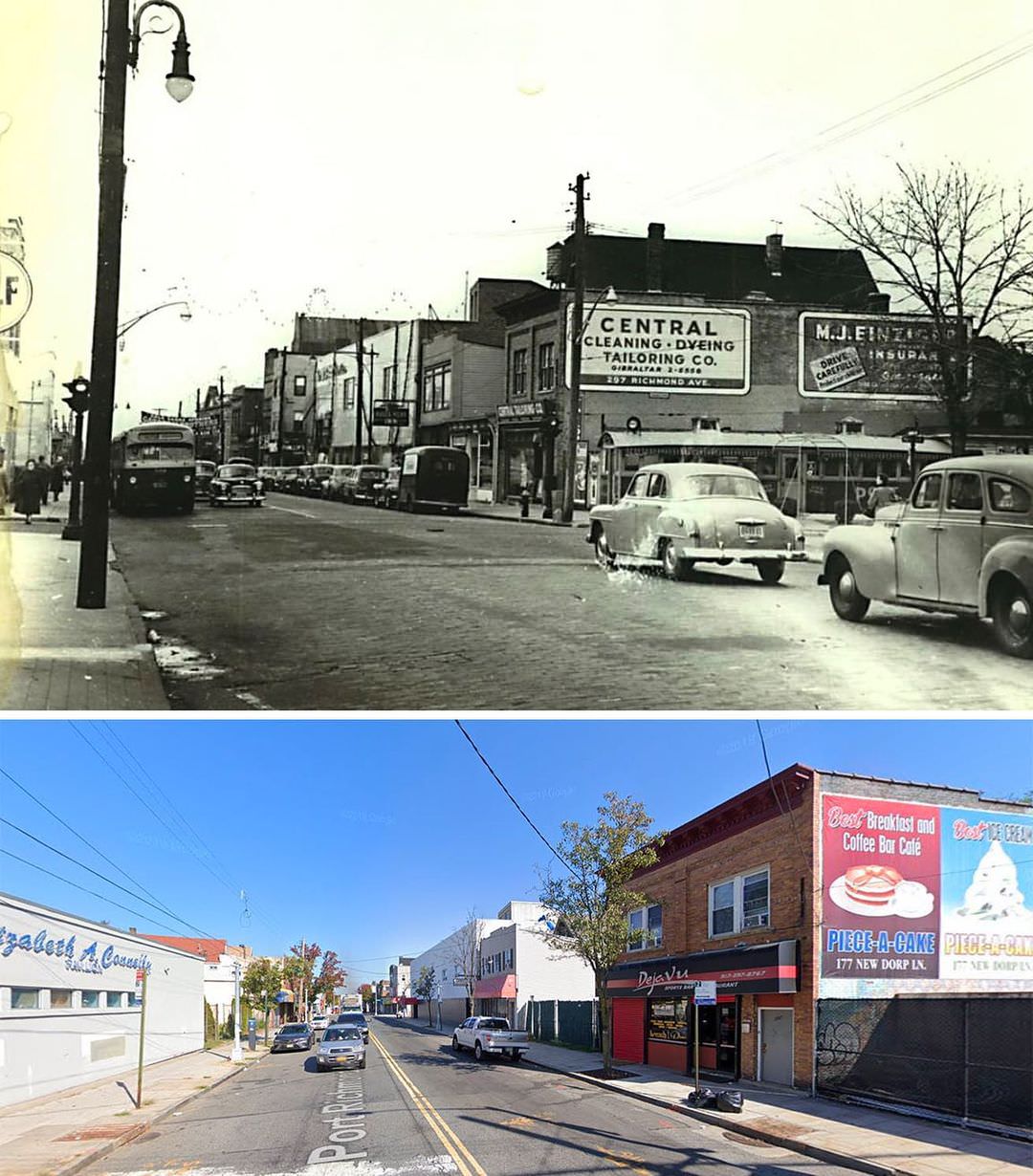 Port Richmond Avenue Looking North; Comparison Of 1951 And The Present, 1951.
