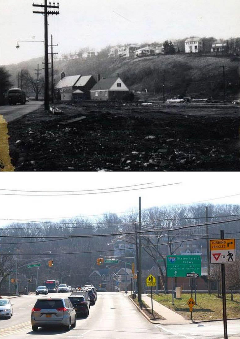 Clove Road Overpass; Comparison Of March 1960 And 2017, 1960.