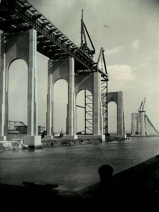 Goethals Bridge During Construction, 1927.