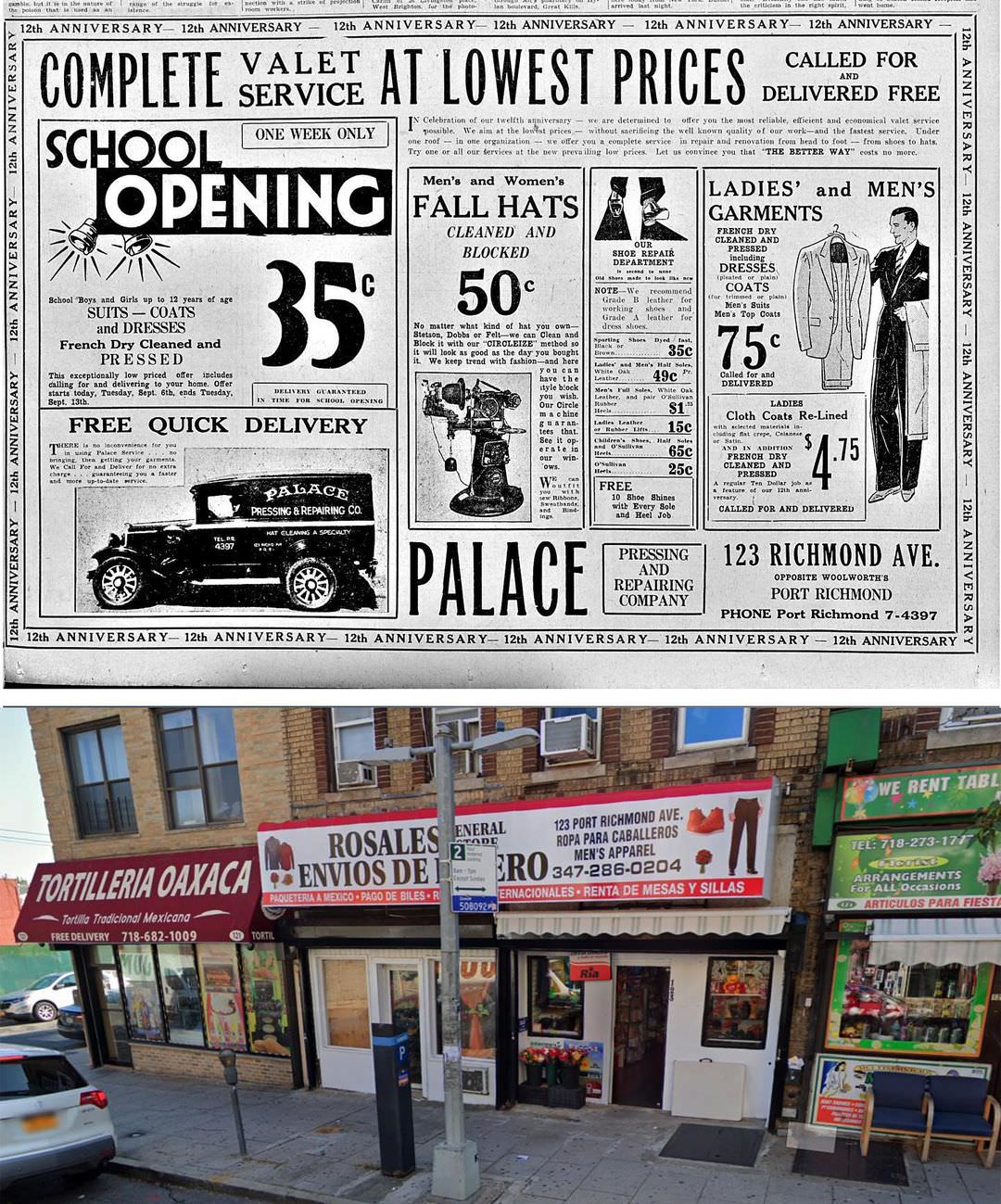 The Palace Offers Dry Cleaning For 75¢, Celebrating 12Th Anniversary, 1932.