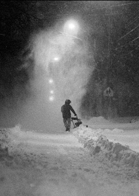 Infamous &Amp;Quot;Blizzard Of 1996&Amp;Quot; On Staten Island, Resident Pushes Snow-Blower Along Columbia Avenue, 1996.