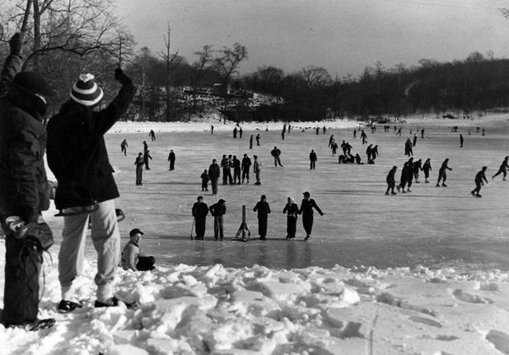 Ice Skaters On Martling’s Pond In Clove Lakes Park, Dec. 27, 1948.