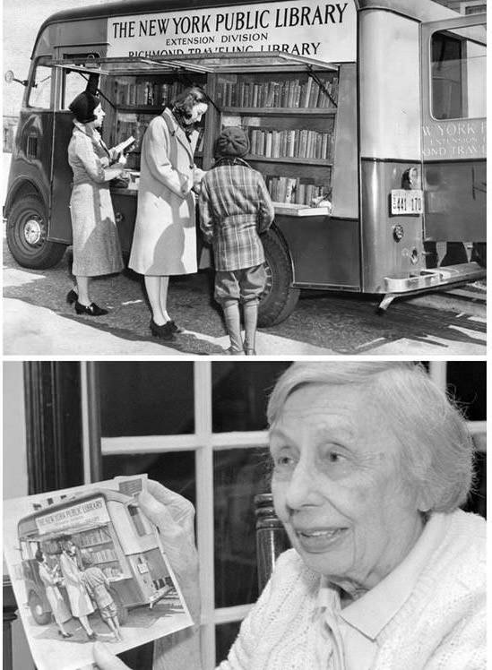 Marie Hartmann, A Pioneering Staten Island Librarian, Working On The Bookmobile, Circa 1939.