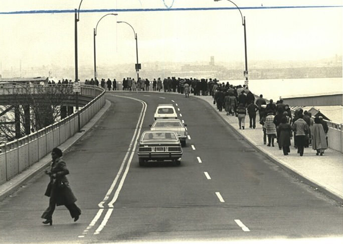 Foot Traffic At The St. George Ferry Terminal During The Transit Strike, 1980.