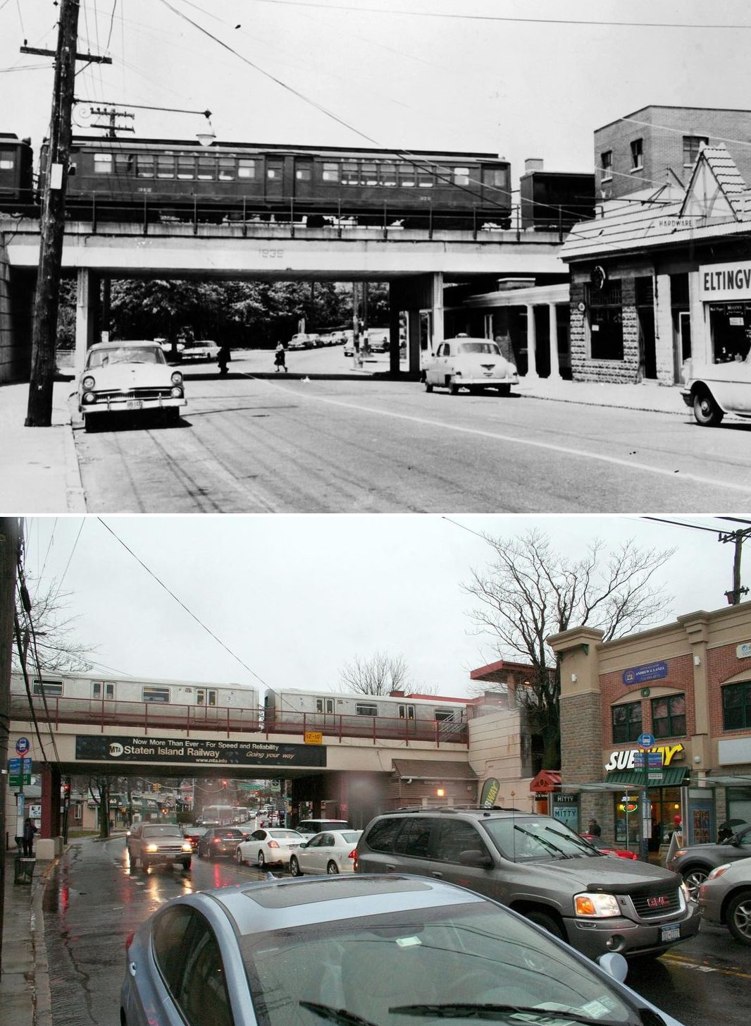 Eltingville Train Station Overpass, 1939; Enabled Unimpeded Local Traffic.