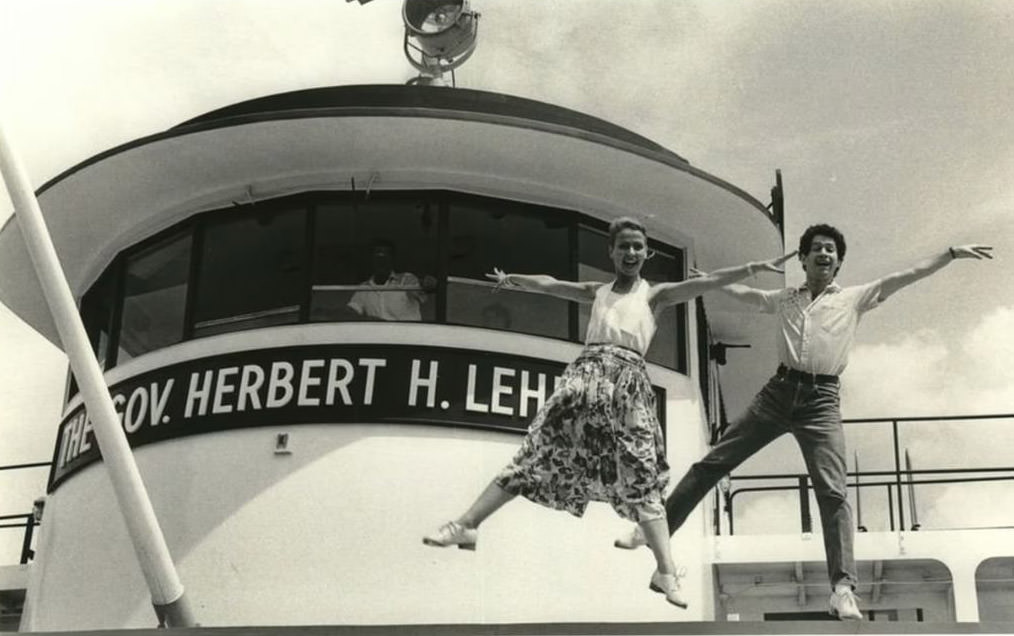 Clive Thompson Dance Company Pose Atop The Gov. Herbert H. Lehman Ferry, 1985.