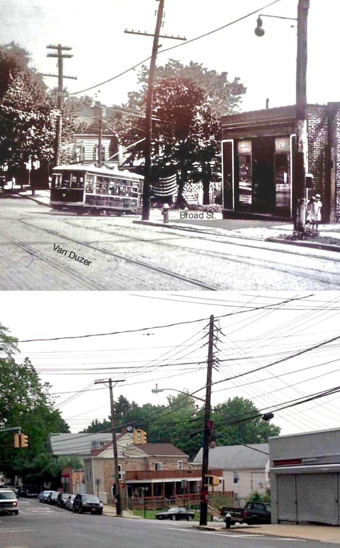 Van Duzer And Broad Streets, Stapleton Captured In Both 1927 And 2014.