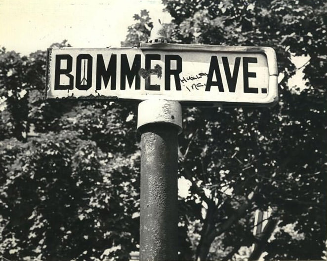 Street Name Changed From Pommer Avenue To Bommer Avenue By Vandals, July 1971.