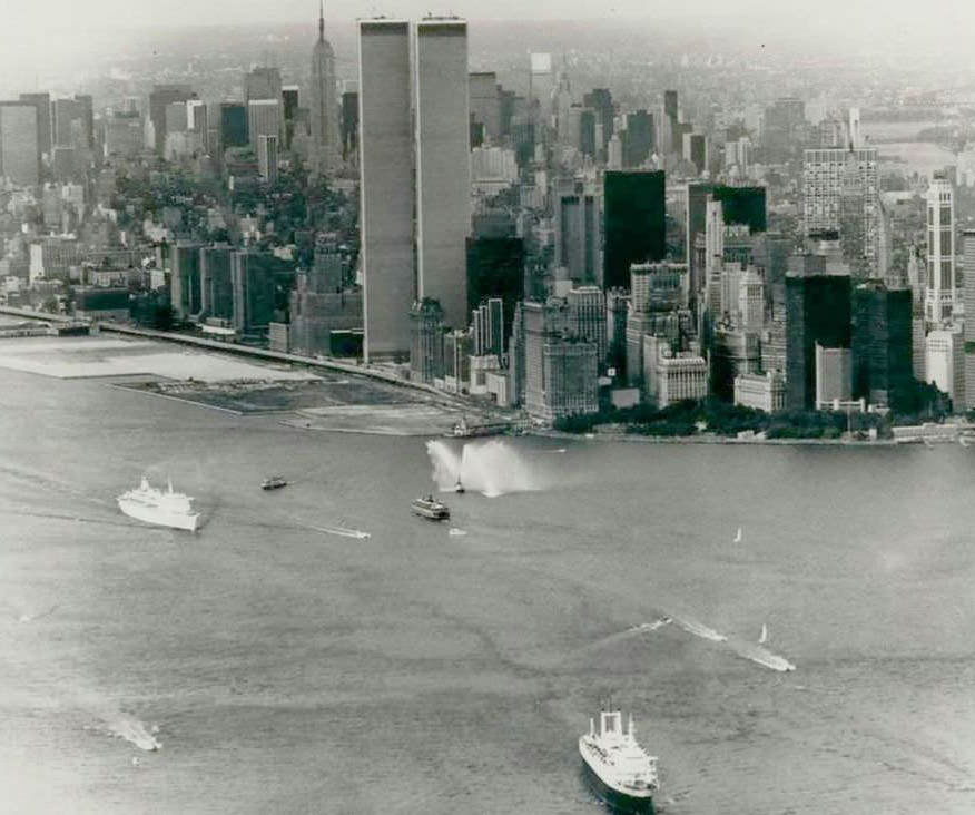 Boats During New York Harbor Festival, Manhattan Skyline In The Background, June 29, 1979.
