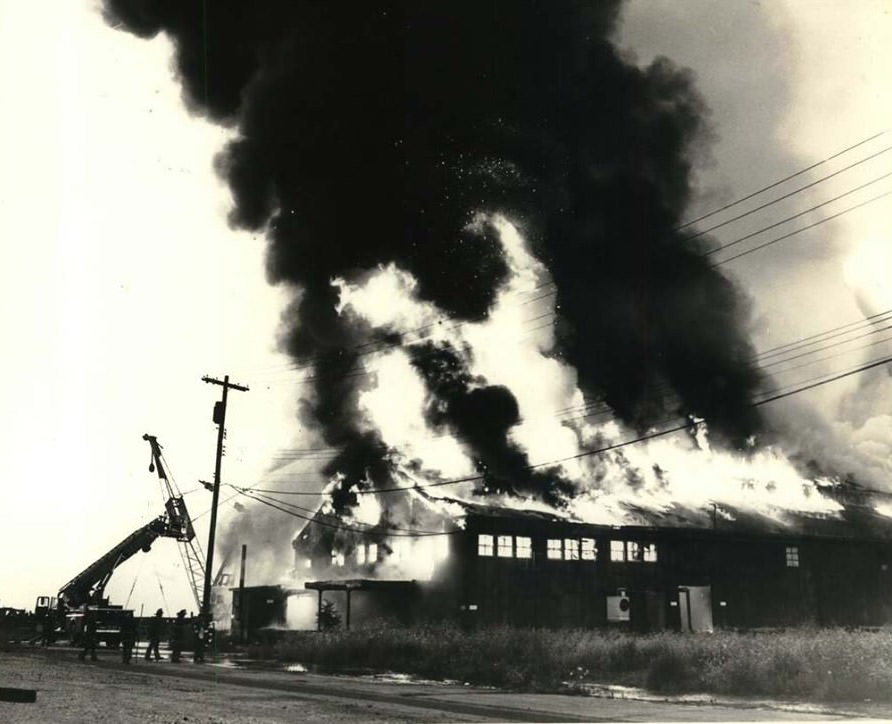 Fire At Former Baltimore &Amp;Amp; Ohio Railroad Pier 6, St. George, 1980.