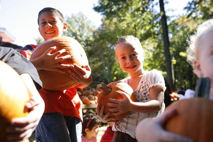 Eight-Year-Old Anthony Brodsky And His Sister Enjoy Themselves At The Greenbelt Conservancy’s Annual Pumpkin Festival In Willowbrook Park, 2008.