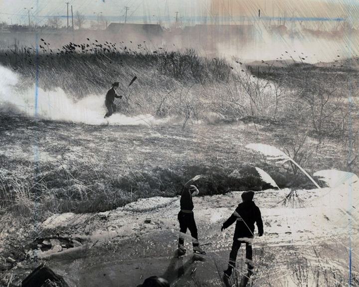 Fighting A Brush Fire On Hunter Avenue And Seaside Boulevard (Now Father Capodano Boulevard), Midland Beach, 1986.