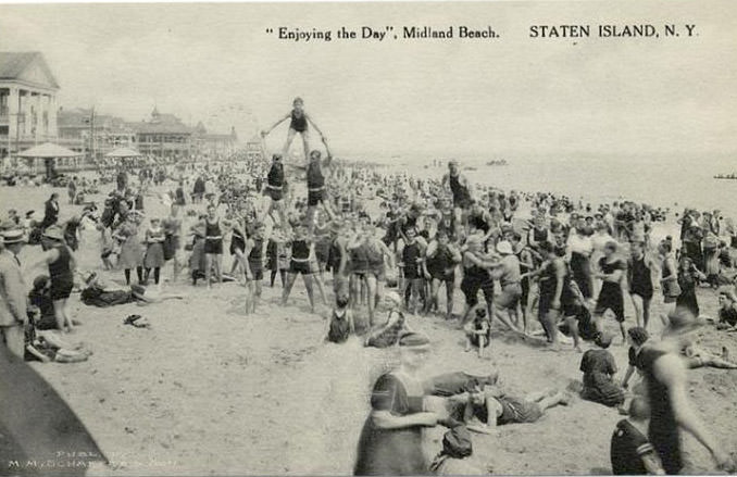 Enjoying The Day, Midland Beach, Staten Island, 1890S