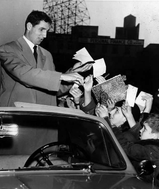 Bobby Thomson Signs Autographs At Borough Hall, Months After Hitting The Winning Home Run For The New York Giants, 1951.