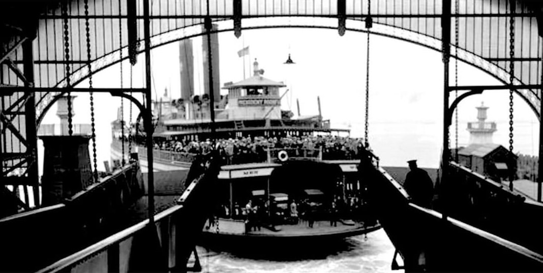 The Ferryboat President Roosevelt Entering The Slip At St. George, 1924.