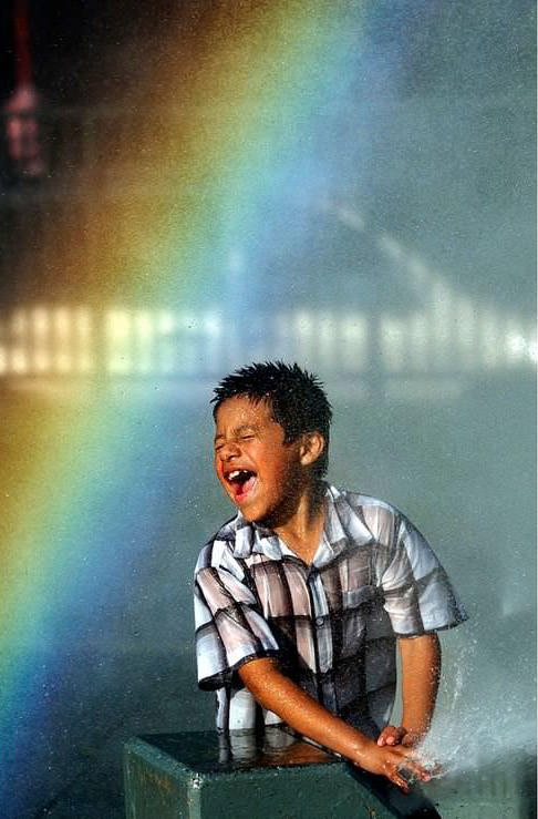 Afternoon Sun Creates Rainbow In Sprinkler Mist At West Brighton'S Corporal Thompson Park, 2006.